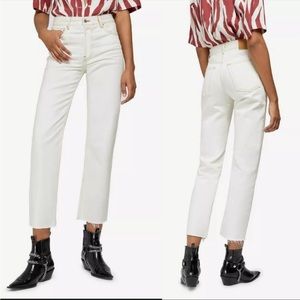Anine Bing Jackie Straight Leg White Jeans Size 29